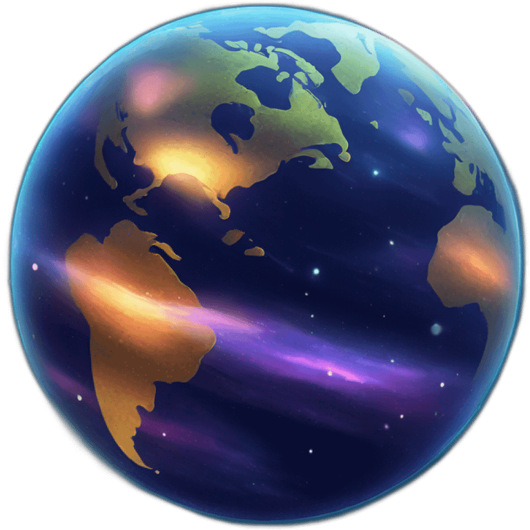 cool animated globe in space (anime style art) emoji