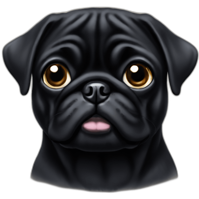 all black pug emoji