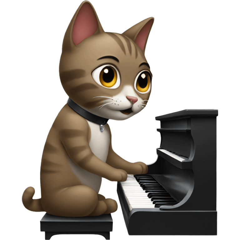 a cat playing piano  emoji