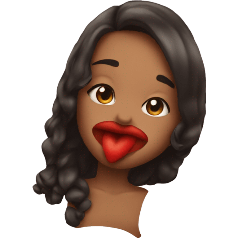 a girl kiss with heart on lips emoji