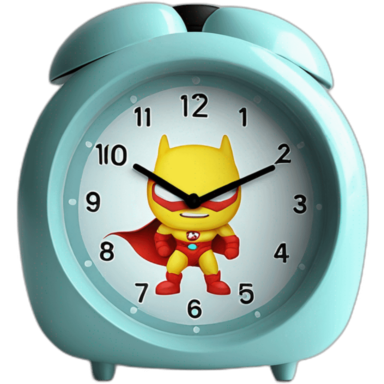 Funny superheroes modern alarm clock for kids emoji