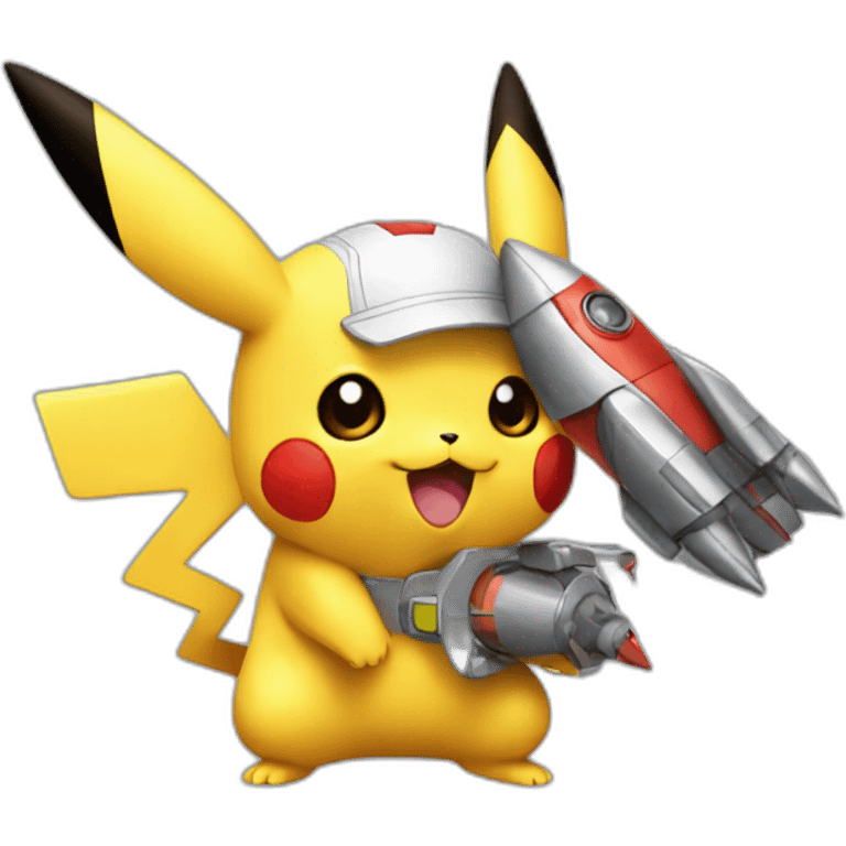 Pikachu with Rocket emoji