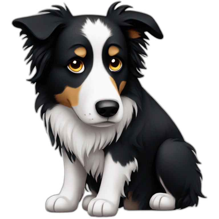 Sad Border collie emoji