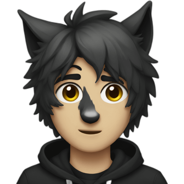 black wolf emo emoji