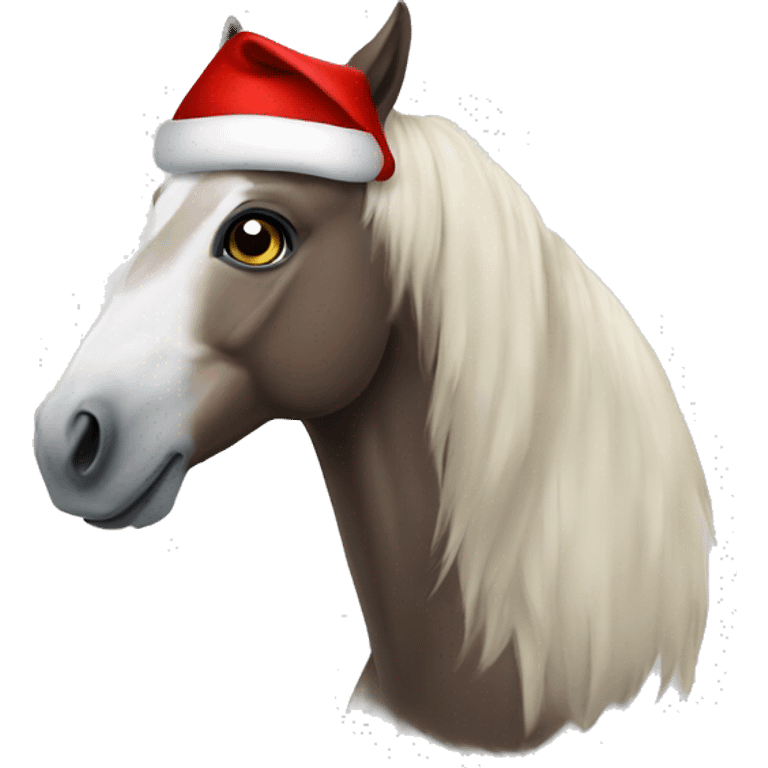 Horse with santa hat emoji