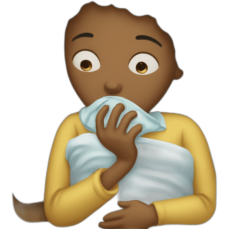 Sick woman having a cold emoji