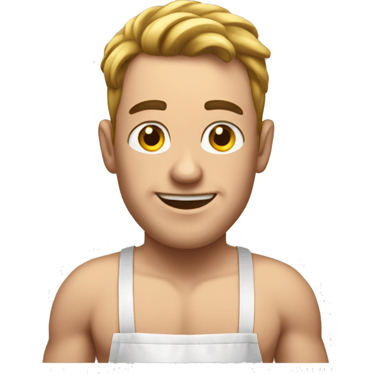 White Man in underwear Cooking  emoji