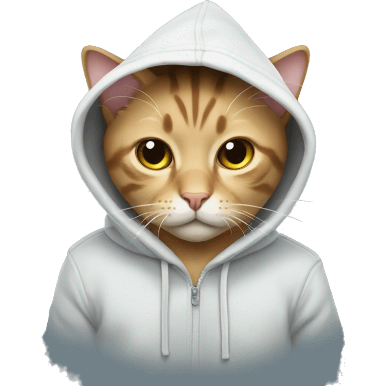 Cat wearing a hoodie  emoji