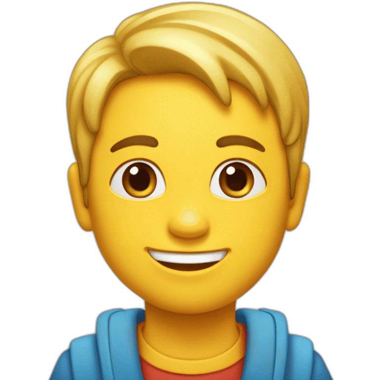 niño feliz con la palabra custodia emoji