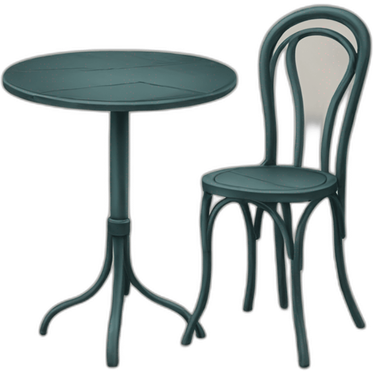 french bistro table and chair emoji