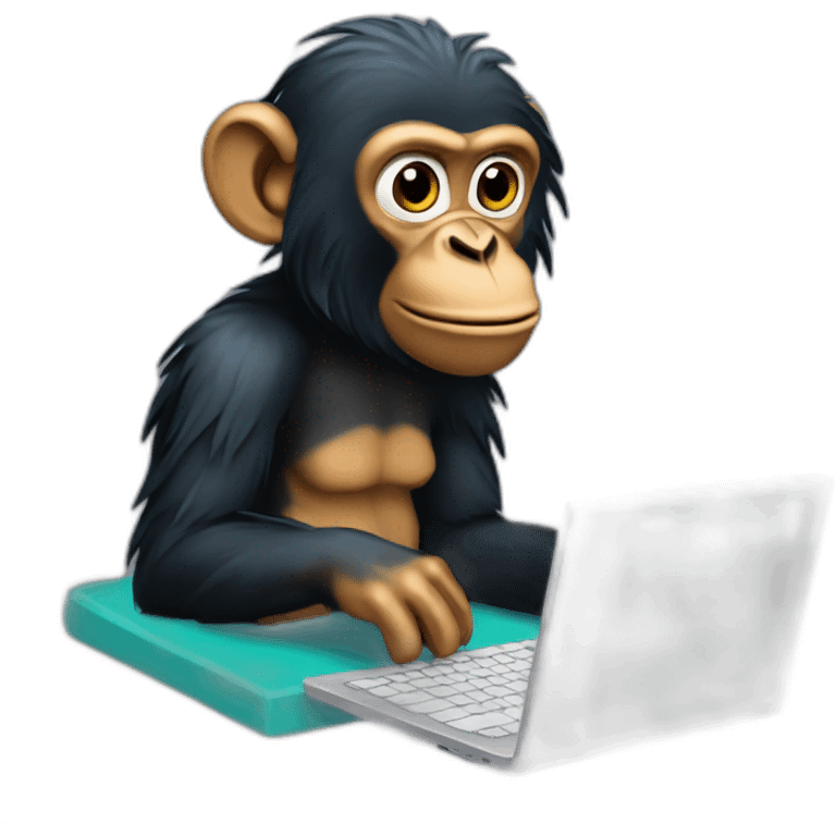 Bonobo on a computer emoji