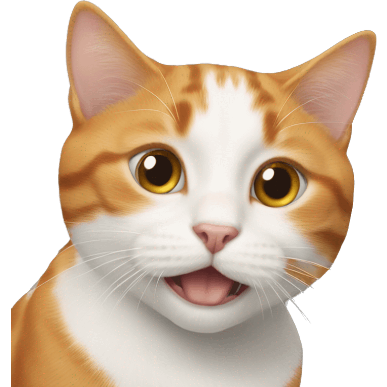 cat the ginger and white flying emoji