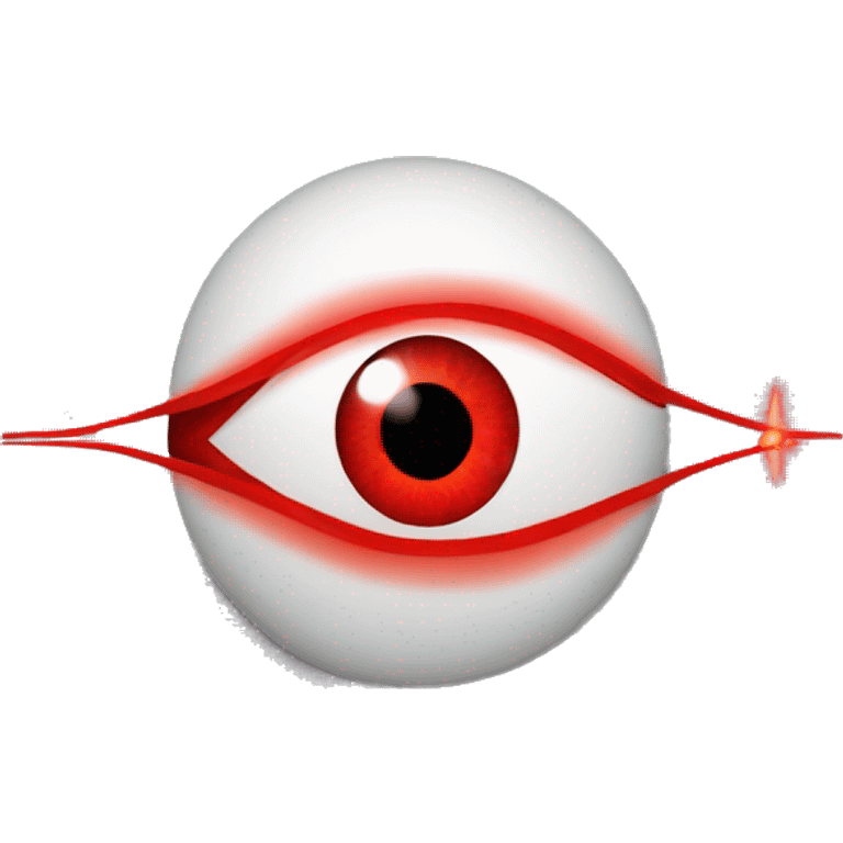 Eye shooting red laser emoji