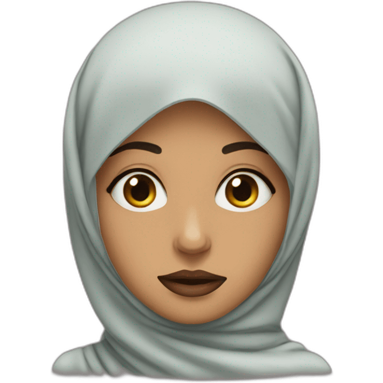 hijabi with pursed lips emoji