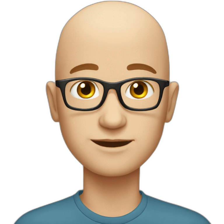 bald man in circle emoji