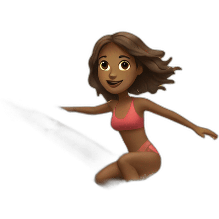 brown girl surfing emoji