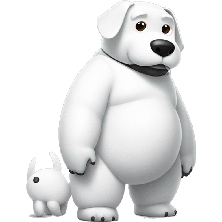 Baymax high quality, full body, cute, patting a dog’s head emoji