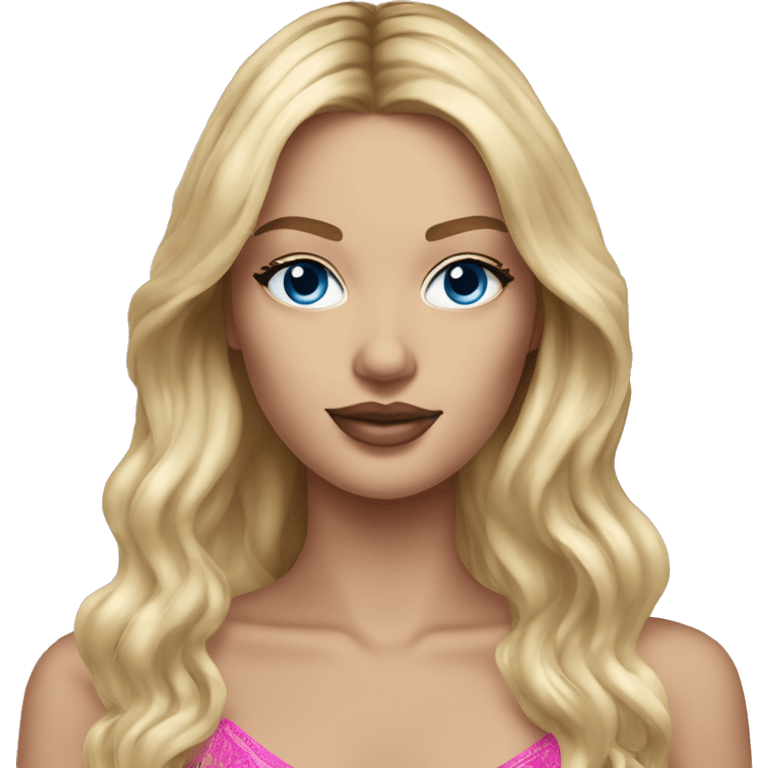 Realistic victoria secret model blonde blue eyes  emoji