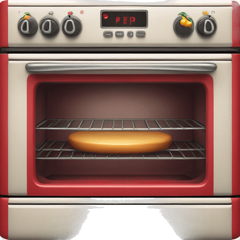 Realistic cherry red vintage oven emoji