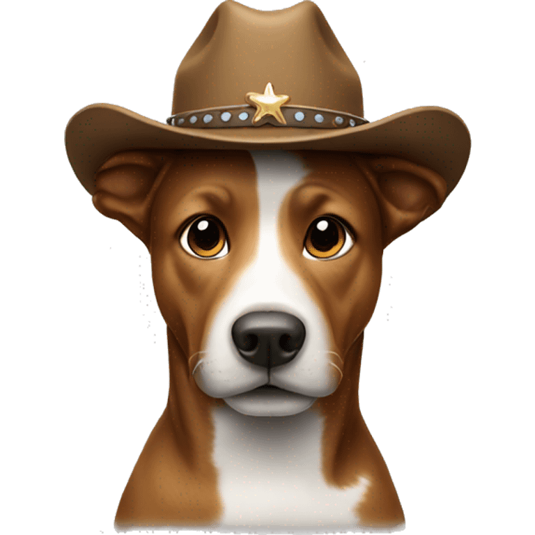 Dog wearing cowboy hat emoji