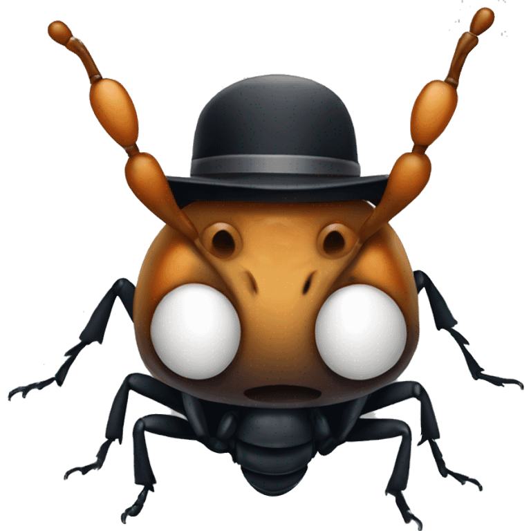 Bug with hat emoji