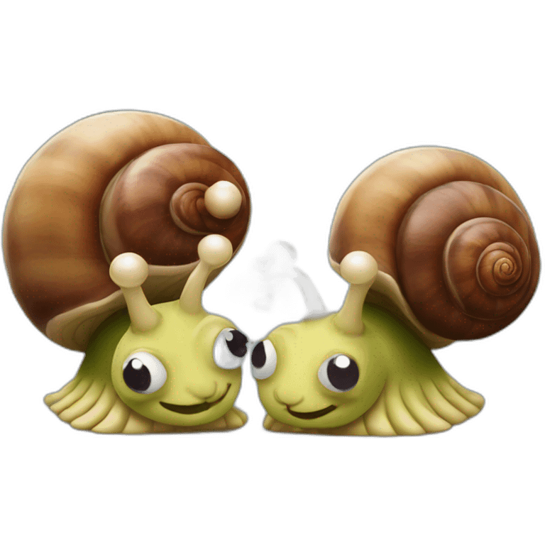 two snails in love detailed dramatic emoji