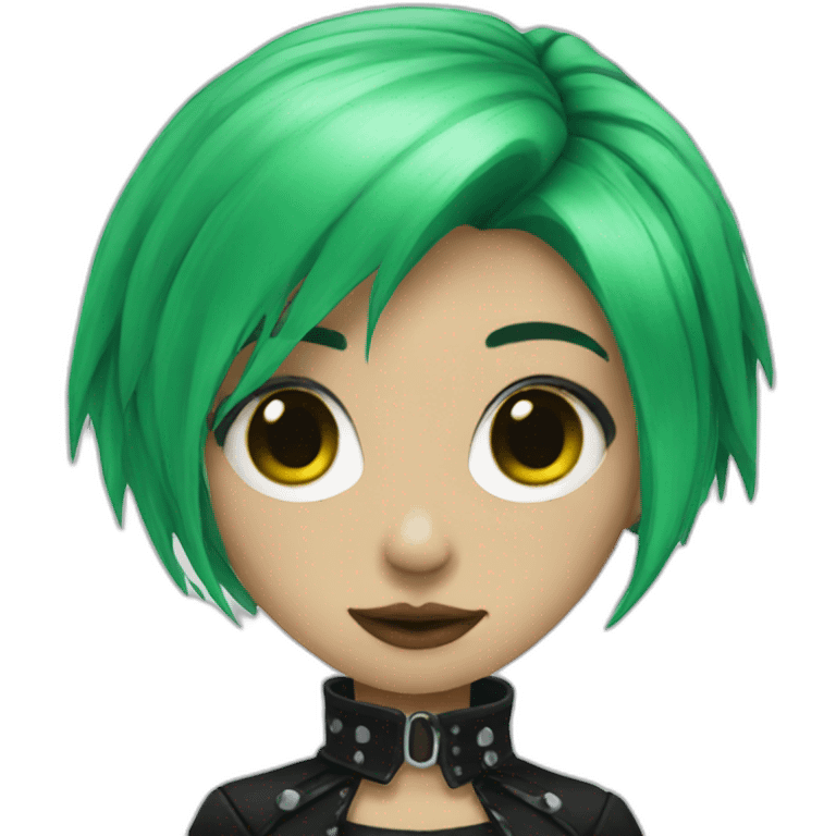 Goth girl green hair emoji