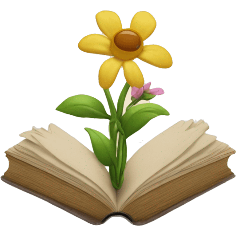 flowers growing out of a book that is closed emoji