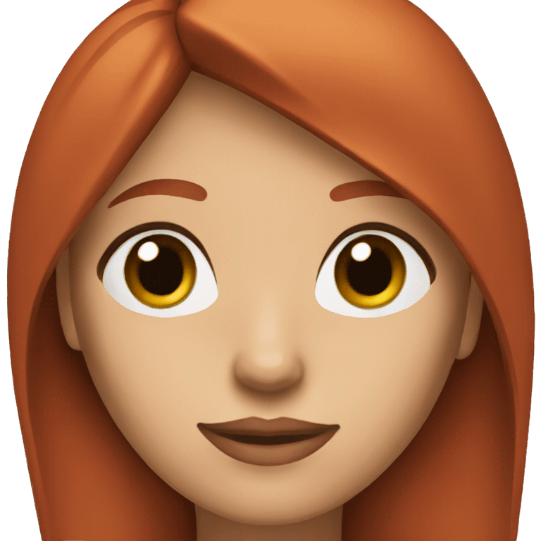 a woman withdark green eyes and straight shoulder length red hair emoji