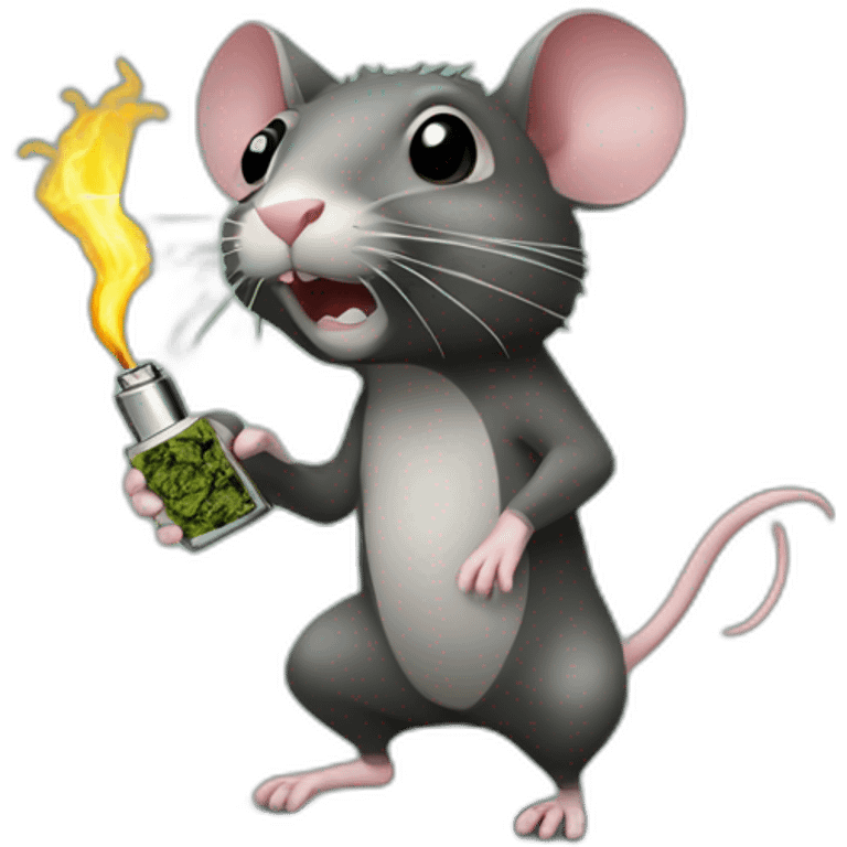 Cannabis rat stealing lighter emoji