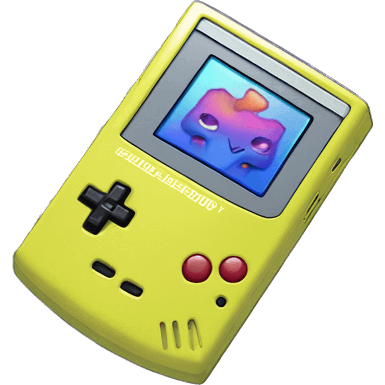 Iridescent Gameboy colour playing pokemon emoji