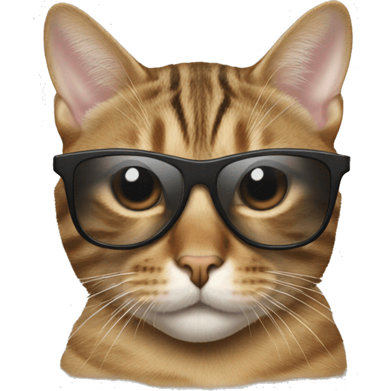 Tabby cat with sunglasses  emoji