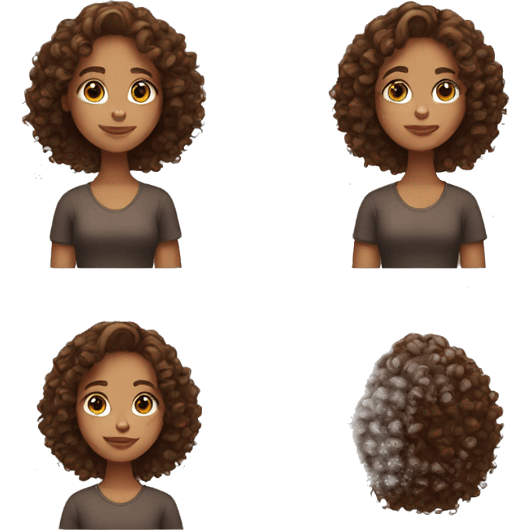 girl with brown curly hair emoji