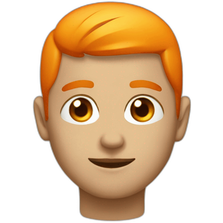 Emoji con ojos de corazon naranja emoji