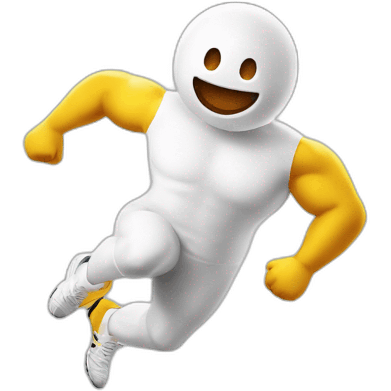 Un bonhomme an habit de sport qui fait un saltot emoji