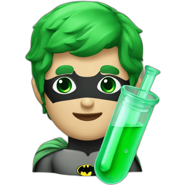 batman with green test tube emoji