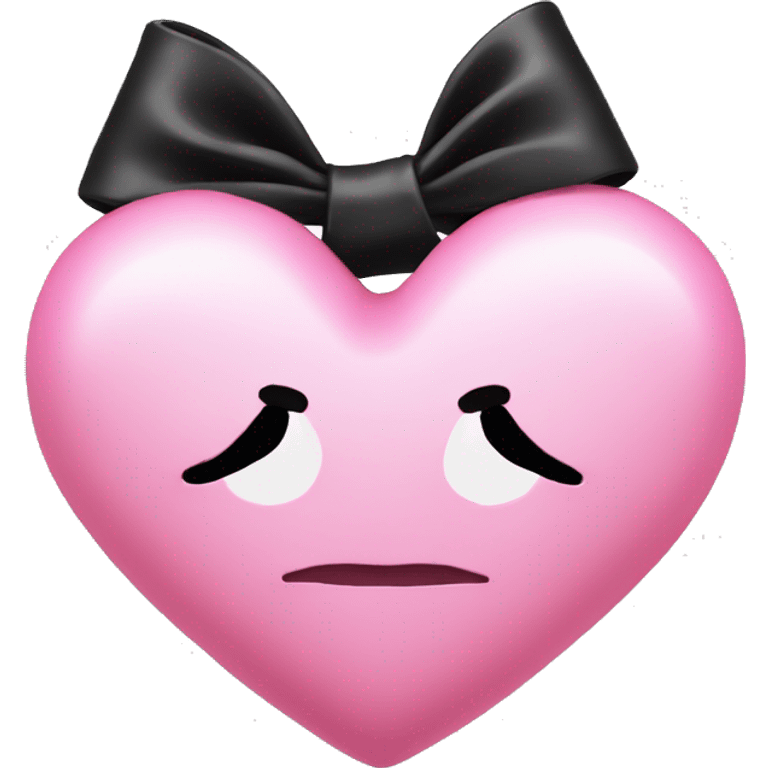 pink heart with a black bbow  emoji