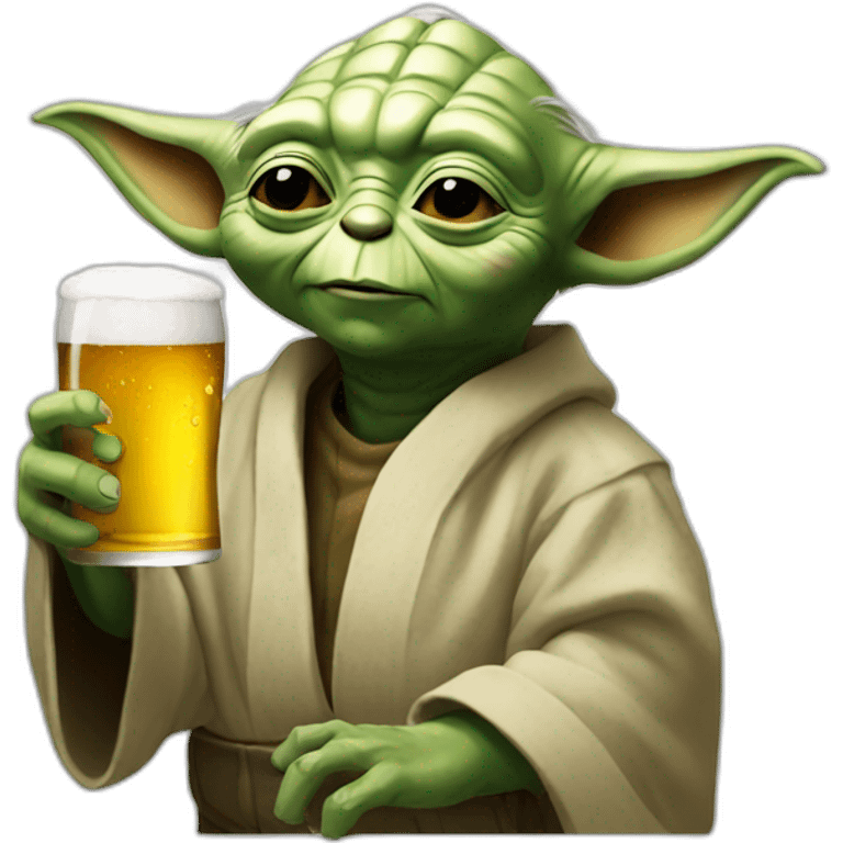 Yoda drinking beer emoji