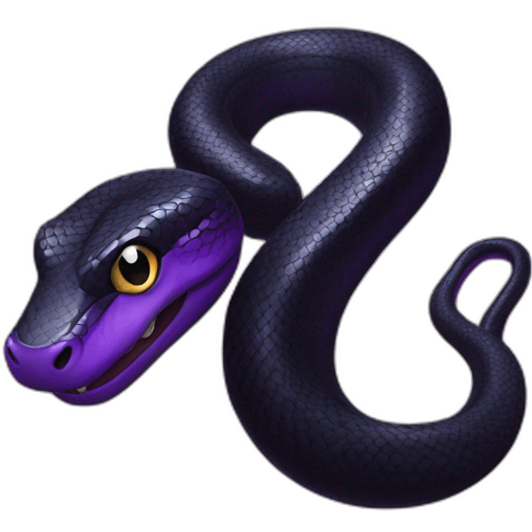 black snake with purple eyes emoji