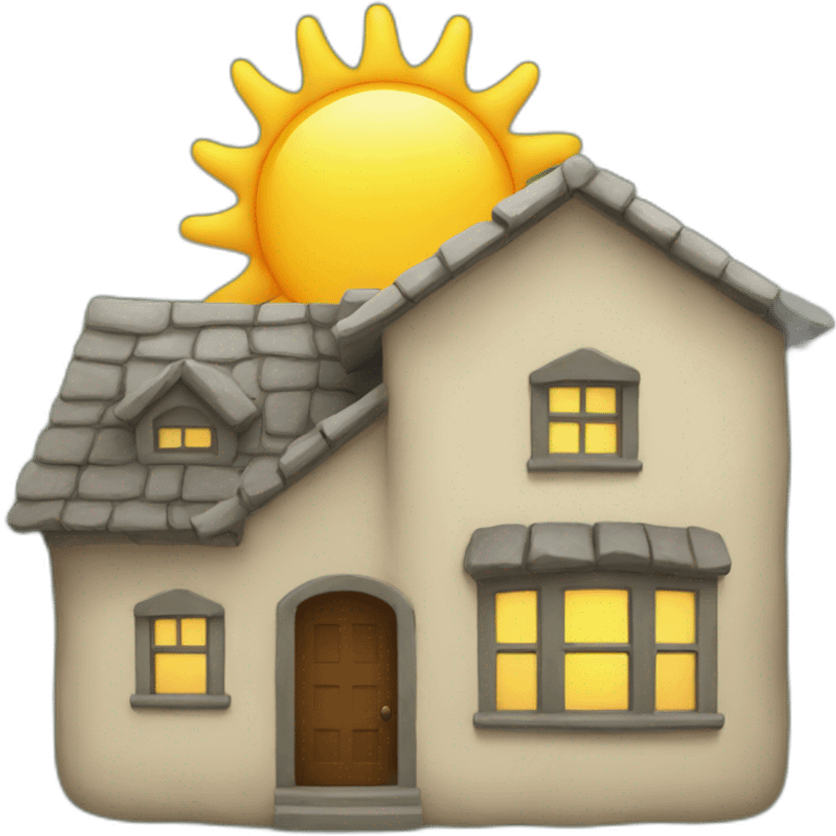 sun with a house emoji