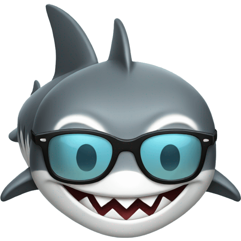 Shark wearing glasses emoji