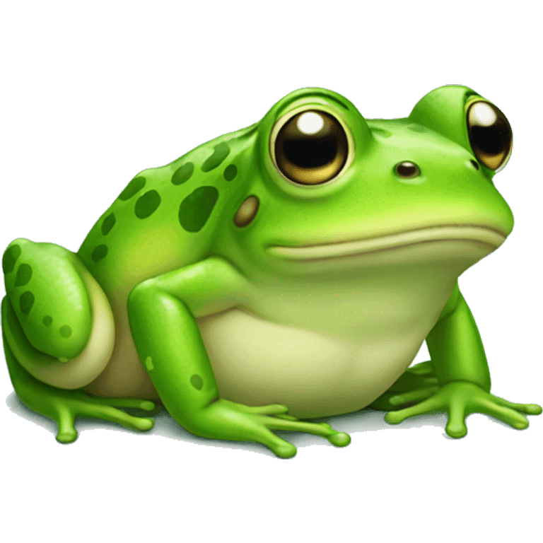 realistic kawaii frog emoji