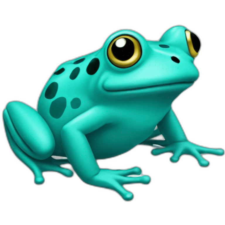 Turquoise frog emoji