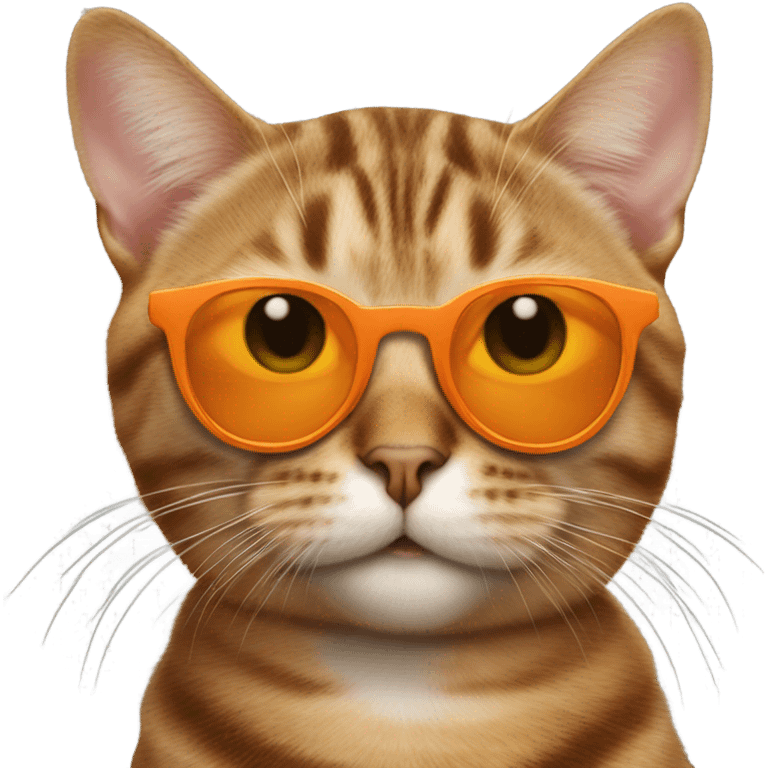 Tabby cat orange wearing Beatles sunglasses  emoji