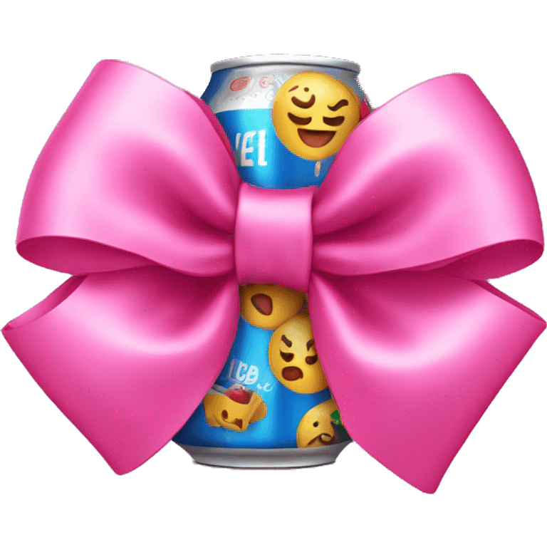 Pink bow on diet cola emoji