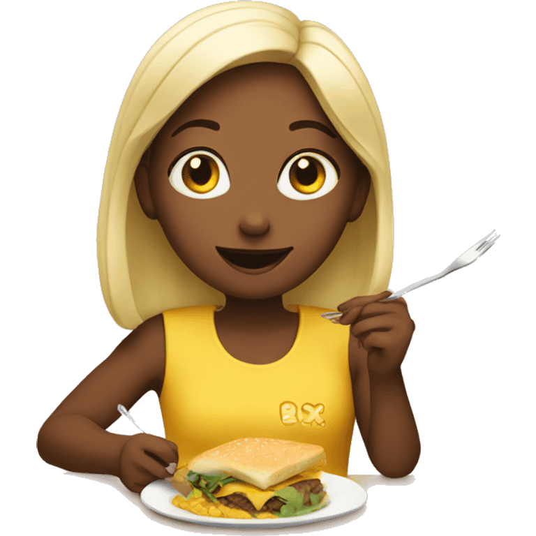 Girl eating food  emoji