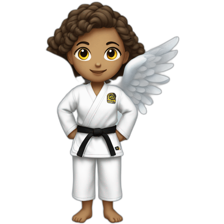 Girl angel wearing jiujitsu gi emoji