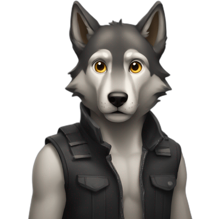 Loup noir emoji