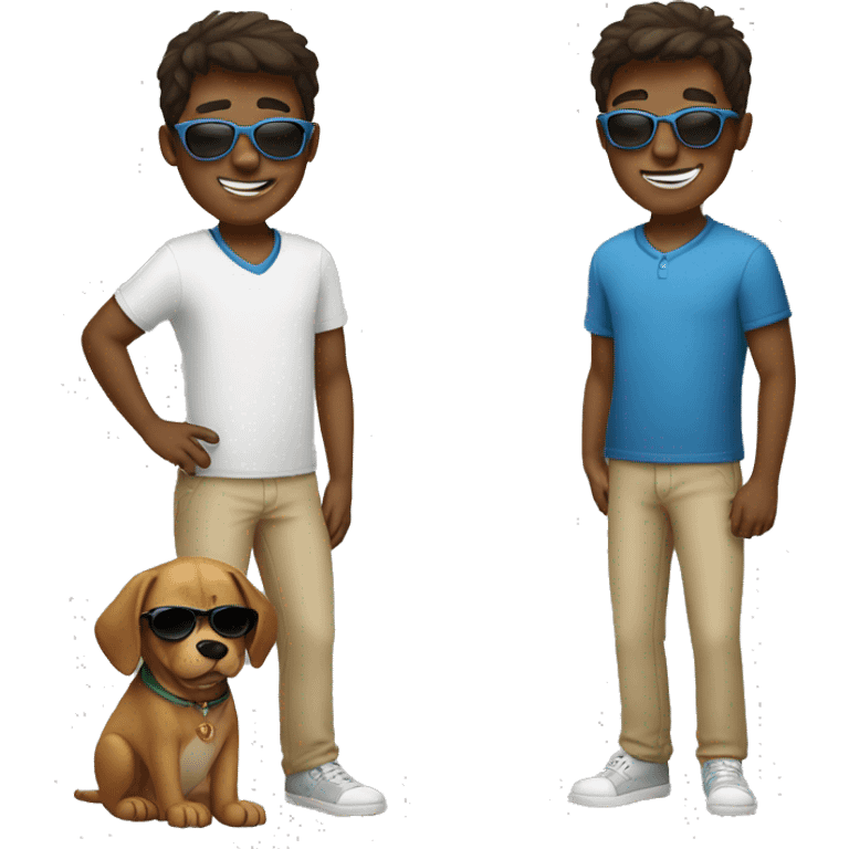 boy with dog and sunglasses emoji