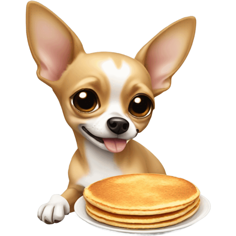 Chihuahua eating a pancake emoji